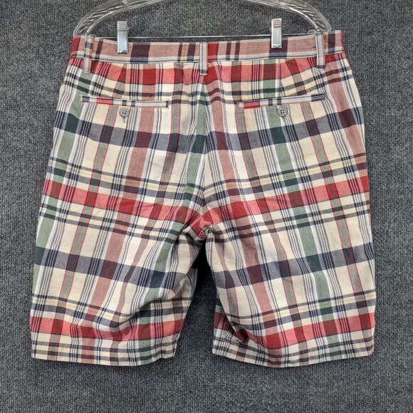 Lands' End Mens Canvas Chino Shorts Multi Plaid Size 34 Slash Pockets - Picture 3 of 11